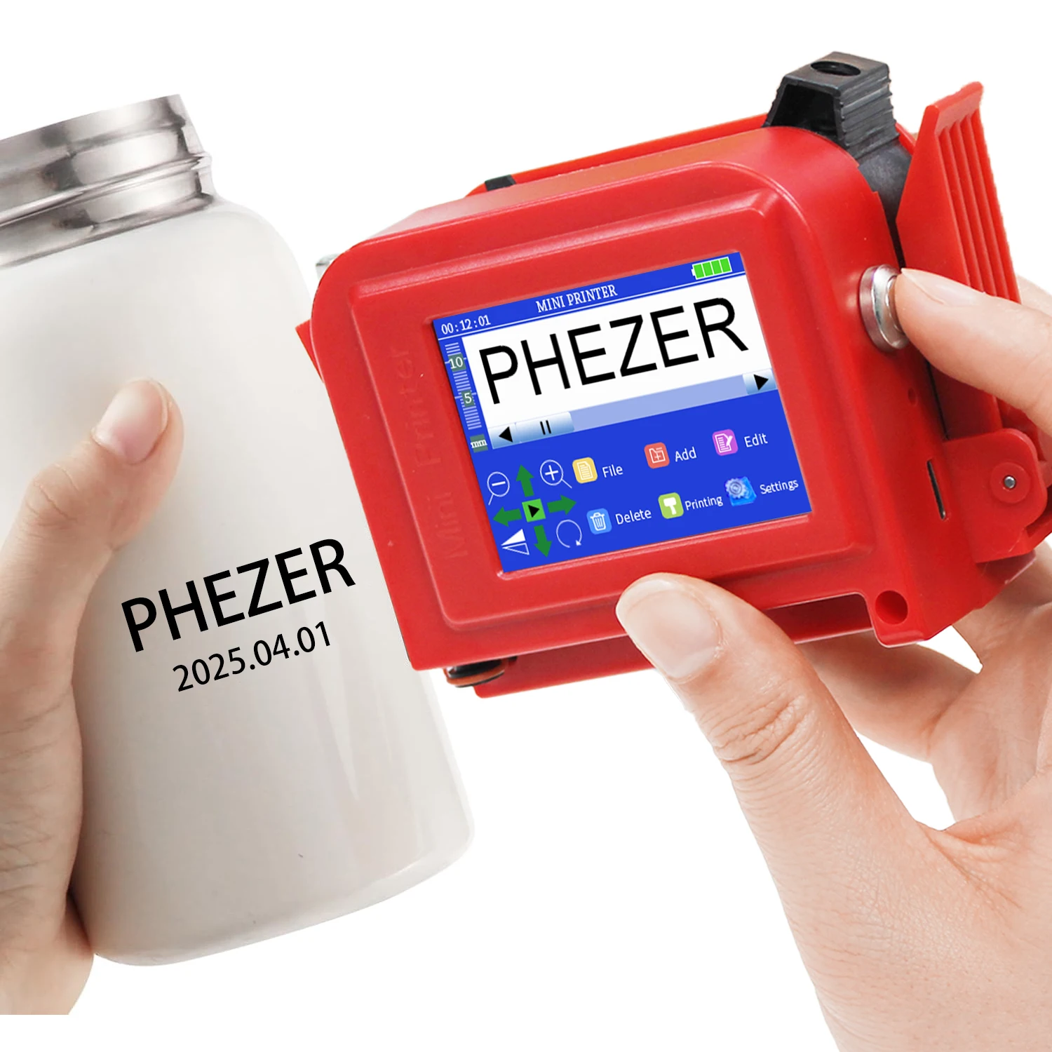 فايزر 12.7 ملم أحمر PC11plus طابعة نافثة للحبر صغيرة محمولة 28 لغة QR بار دفعة رمز التاريخ رقم الشعار شعار انتهاء الصلاحية