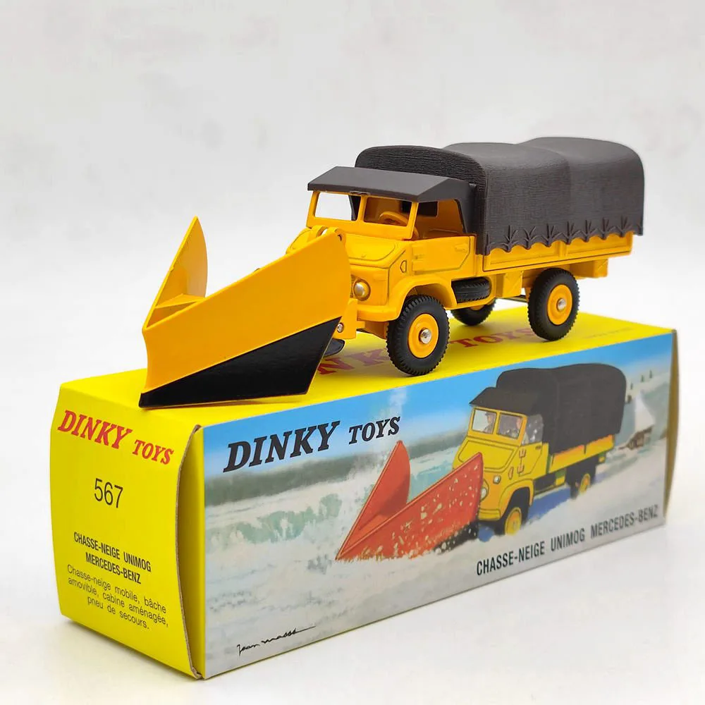 1:43 Atlas Dinky 567 CHASSE-NEIGE Unimog modele odlewu pługa śnieżnego samochodzik dla dziecka prezenty