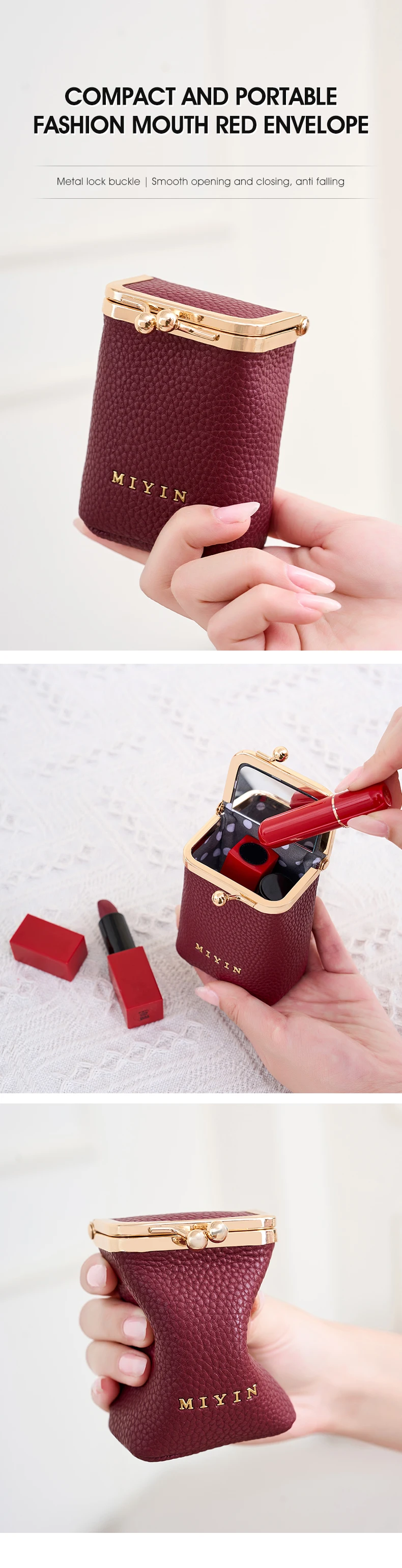 Leopardenmuster Lippenstift-Aufbewahrungstasche Mini Tragbare Mikrofaser-Leder Kosmetiktasche für Damen Einfache Schmuck-Kopfhörer-Münzbörse mit M – Detail 1