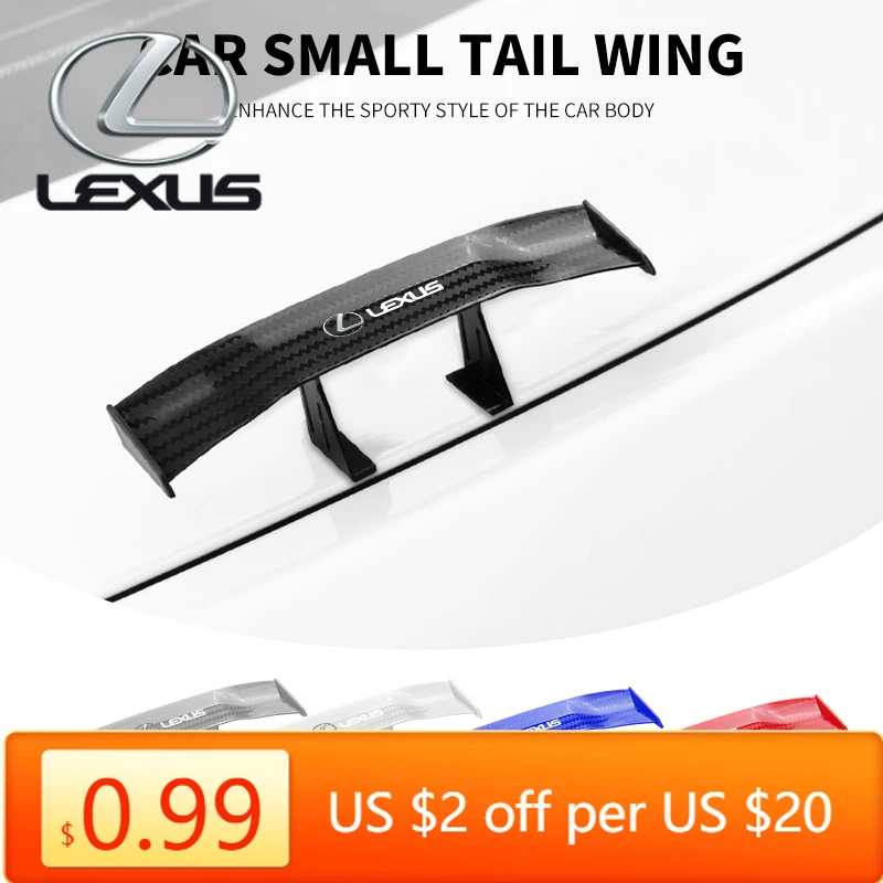 Adesivos de Spoiler Mini 3D para Tampa de Roda e Aerofólio Traseiro para Lexus F-SPORT ES RX NX LS UX LM LX GX LC RZ IS CT GS RC H