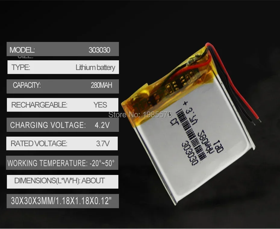 3.7v 210mAh 303030 Rechargeable Lipo Battery For GPS Camera Power Bank Tablet Electric Toys DVD Lithium Polymer Battery