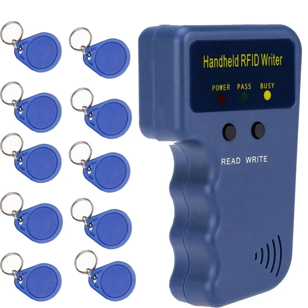 125KHz EM4100 RFID Copier Writer Duplicator Programmer Reader + T5577 EM4305 Rewritable ID Keyfobs Tags Card 5200 Handheld