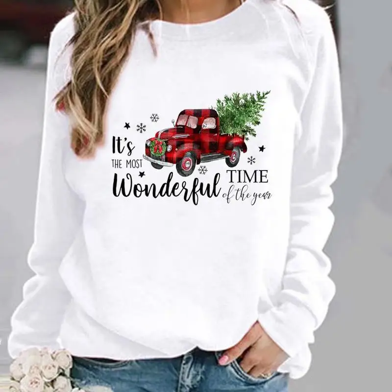 Merry Christmas Coffee Love Tree Style Pullover Women's Print Fashion Casual Hoodie Sweatshirt  Streetwear Women  Clothes