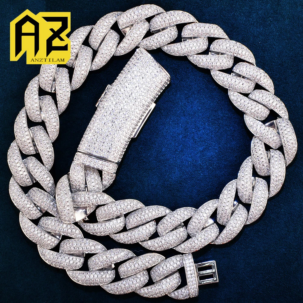 20mm Long Bail Iced Out Cuban Chain Necklaces for Men Women Bling Necklace Zircon Goth Hip Hop Jewelry Free Shipping