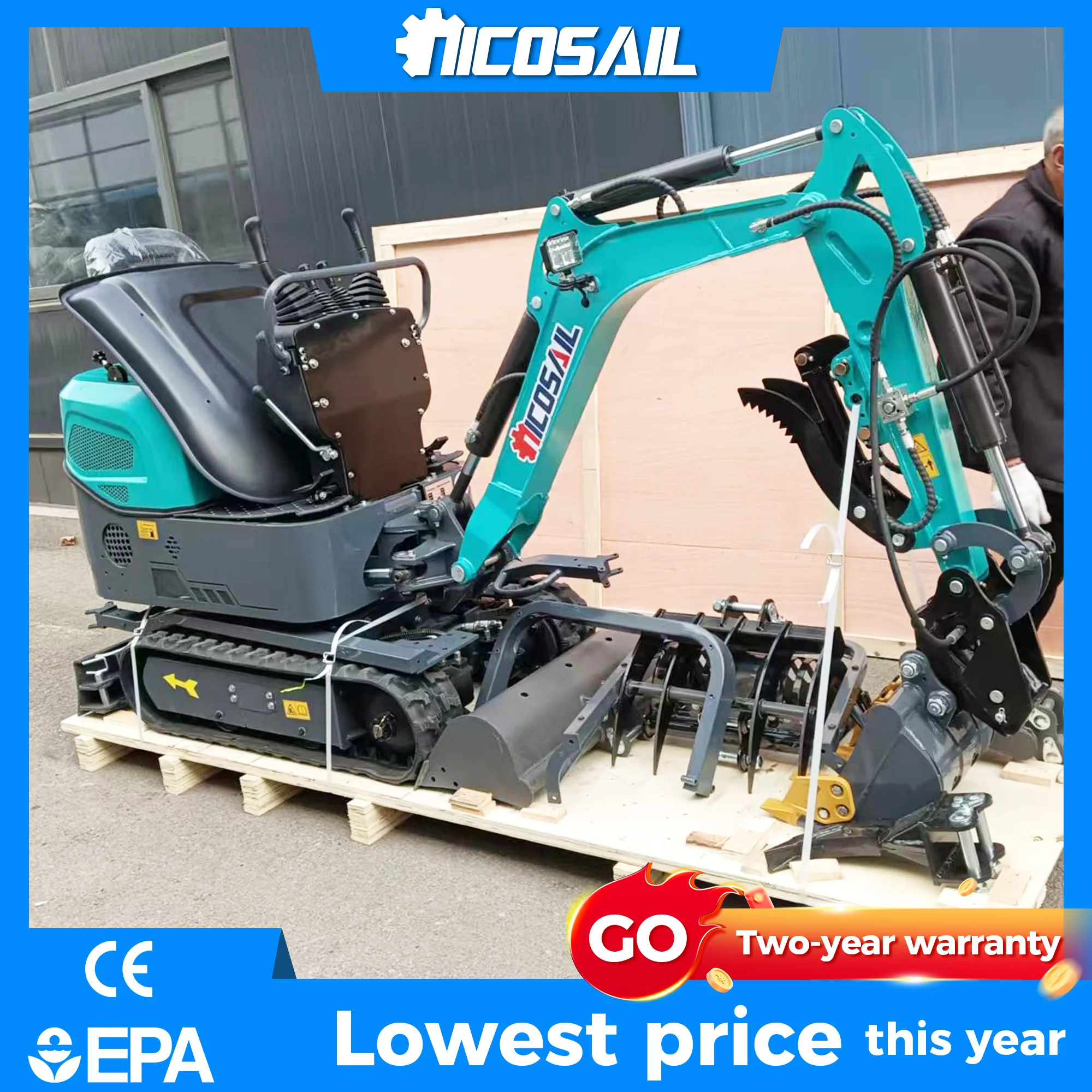 Free Shipping Mini Excavator 1.2 Ton CE EURO 5 EPA Kubota Engine Bagger Small Crawler Excavator Custom Digger Home Excavators