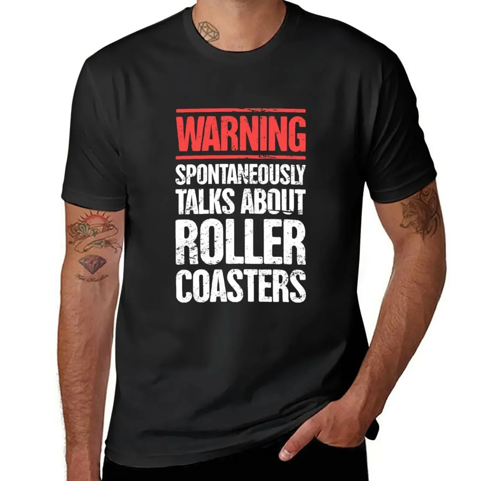 Roller Coaster Theme Park Thrill Ride T-Shirt kawaii clothes customizeds mens cotton t shirts