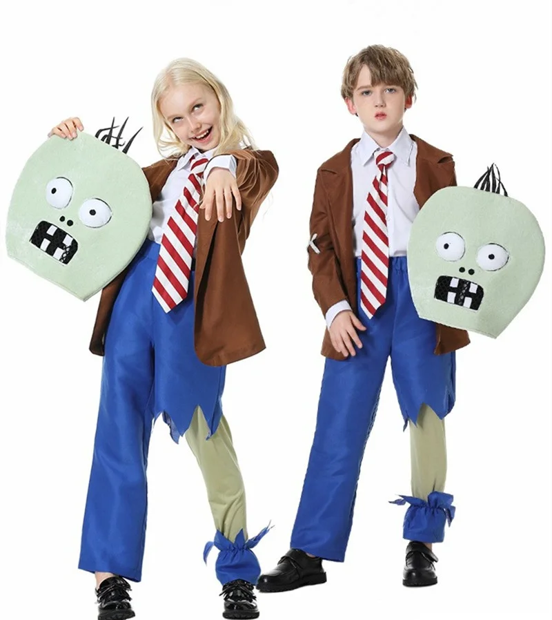 Kostium Zombie na Halloween Cosplay Zombie Szalony Dave Dorosły Dzieci Strój do Gry Rodzic-Dziecko Włókno Poliestrowe