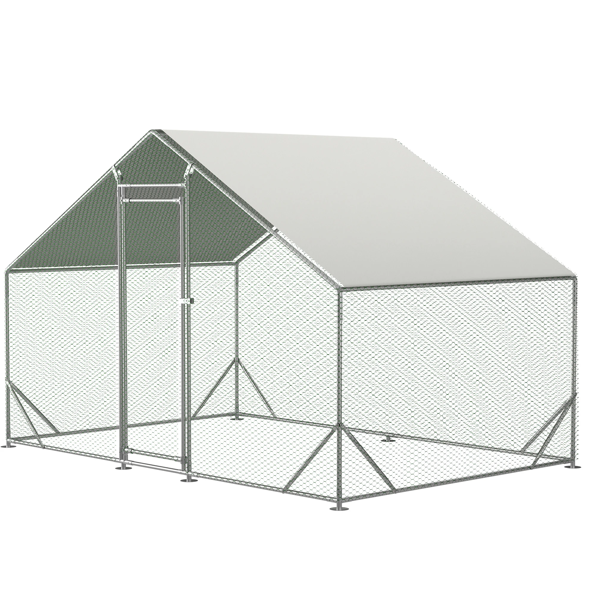 

Large Metal Chicken Coop, Walk-in Chicken Run,Galvanized Wire Poultry Chicken Hen Pen Cage, Rabbits Duck Cages with Waterproof