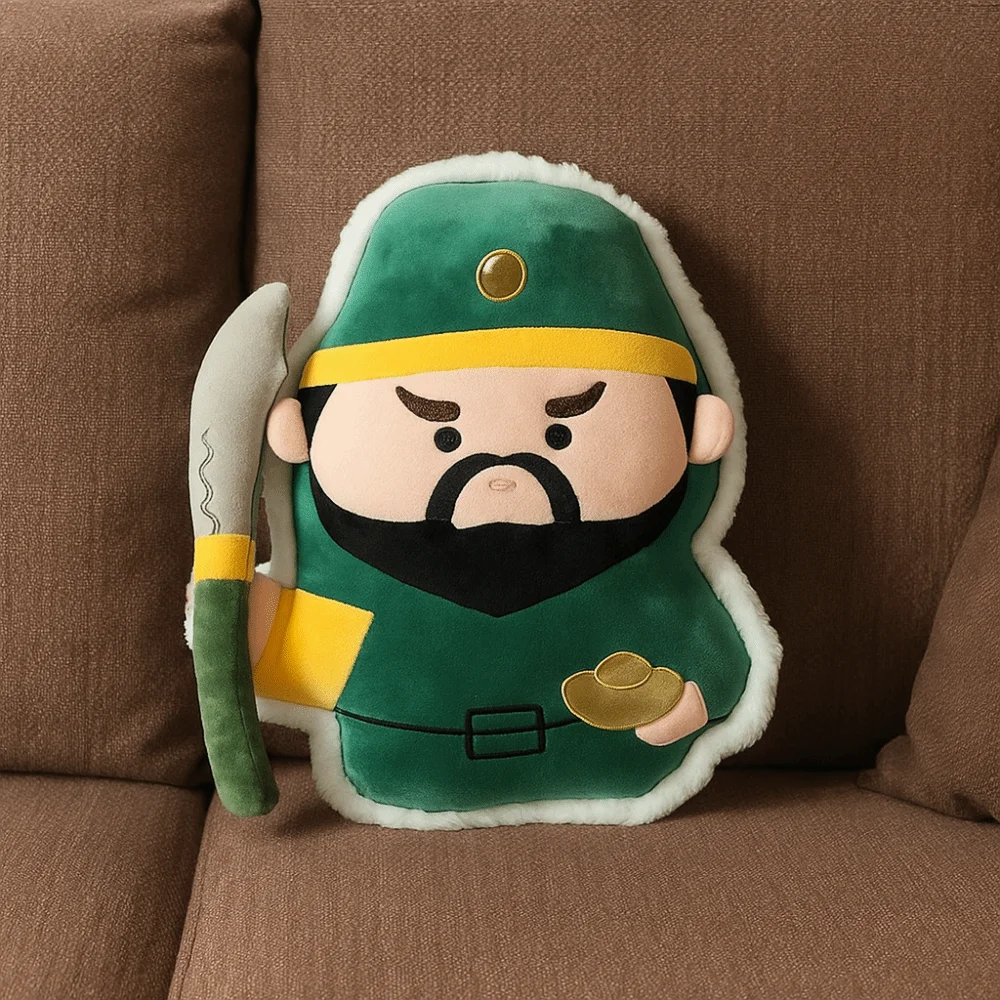 Guan Gong Wealth God Pillows The King of the Tower Wenchang Jun God of Longevity Kawaii Decorative Stuffed Party