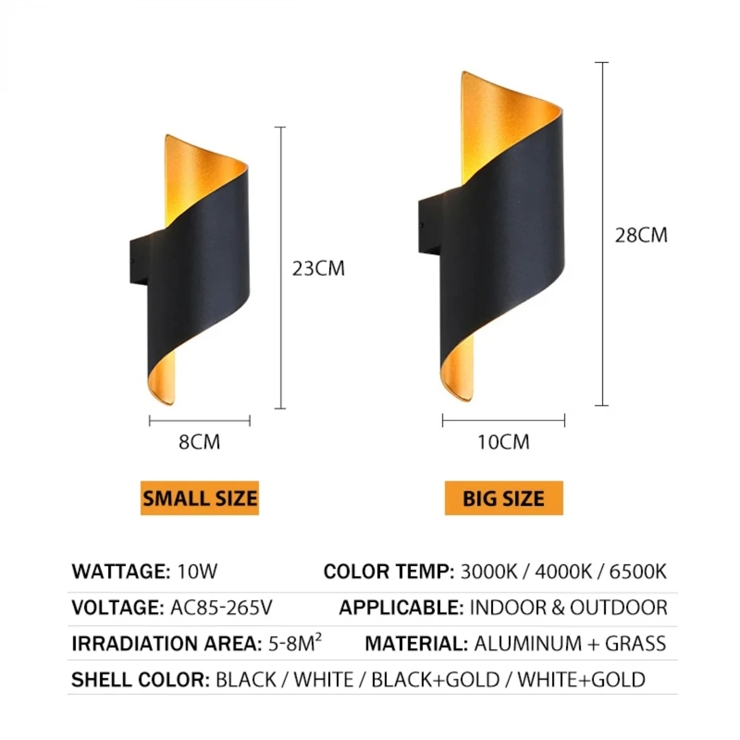 Applique Murale LED Chic Nordic Imperméable, Éclairage Niket Extérieur, 10W