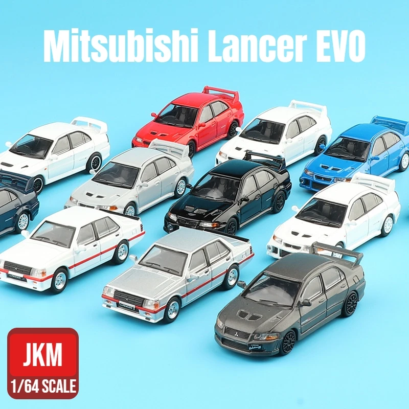 1/64 Mitsubishi Lancer Evolution EVO Toy Car Miniature 1:64 JKM Racing Model Free Wheel Diecast Alloy Collection Gift for Boy