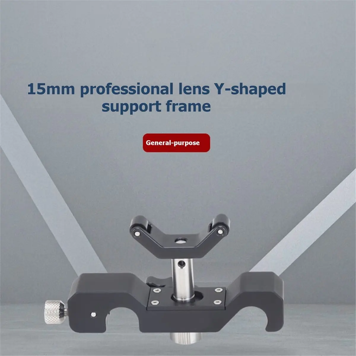 High Performance 15mm Universal Telephoto Lens Support with Rolling Y-Bracket 1/4 3/8 M3 Height Extension Posts for DSLR Camera