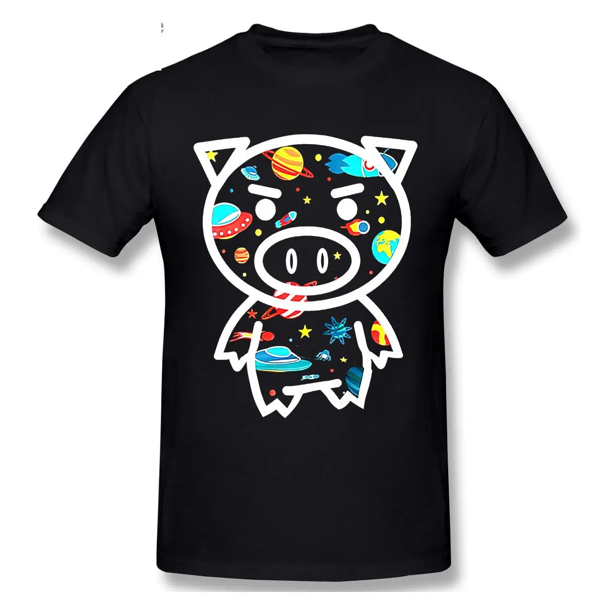 Kawaii Piglet Cute T Shirt Print Cartoon Student Tide Brand Ins Graffiti Creative Short-Sleeved T-shirts Men Women Pig TShirt