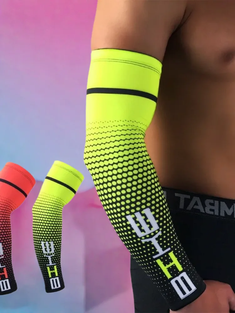 AliExpress NONE 1 Pair Cool Men Cycling Running Bicycle UV Sun Protection Cuff Cover Protective Arm Sleeve Bike Sport Arm Warmers Sleeves