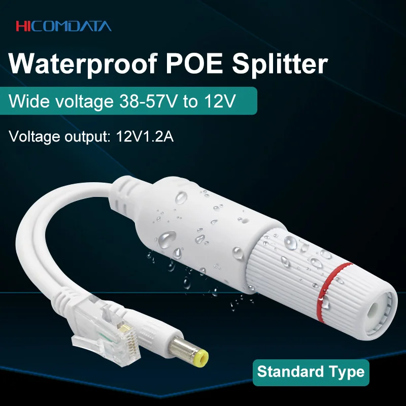 

Waterproof 10/100Mbps Rj45 Port PoE Splitter IEEE802.3 af Ethernet POE Adapter DC 12V Separator Input DC 24V 100m Splitter PCBA