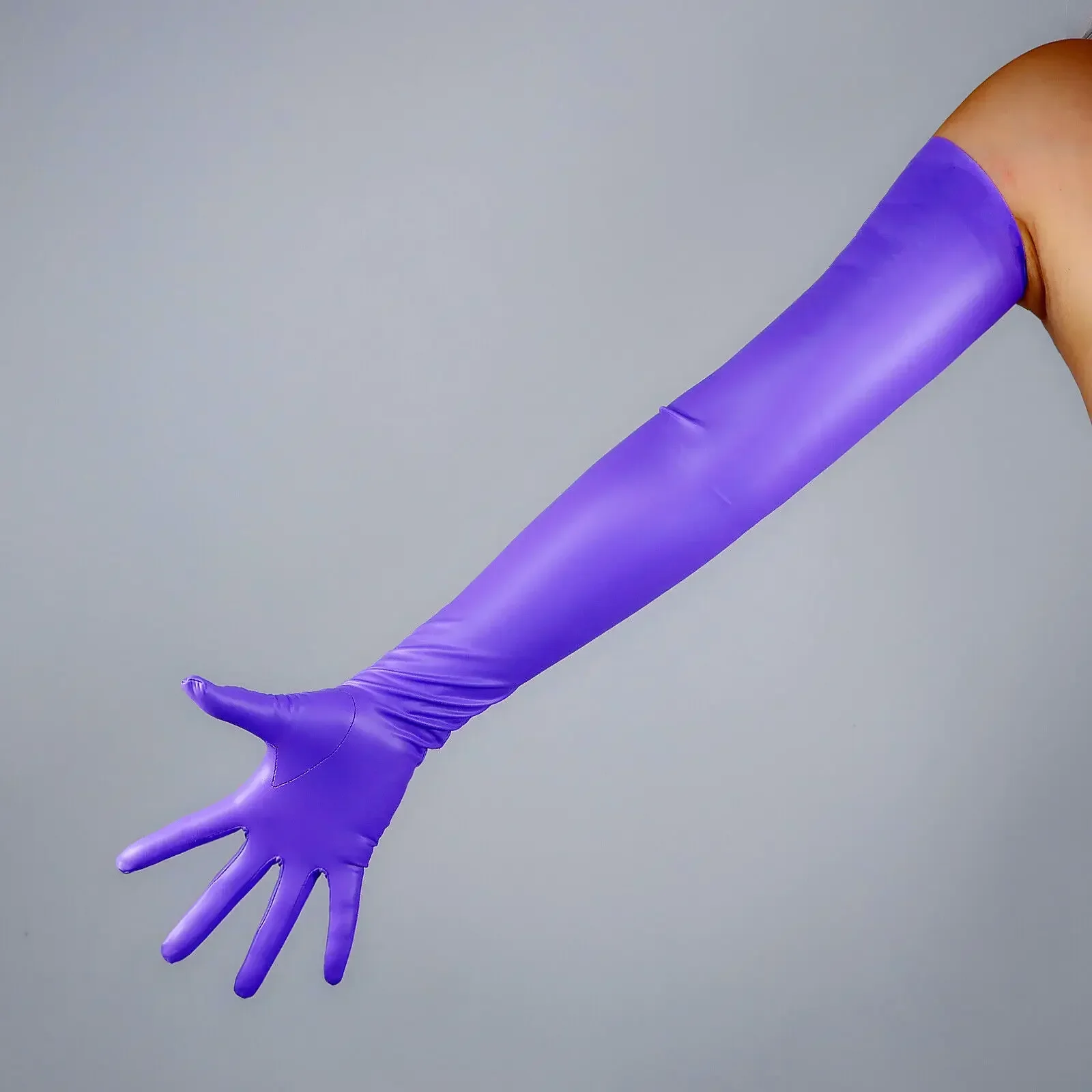 Matte Purple Rubber GLOVES LATEX Super Thin 2nd Skin Faux Leather 28