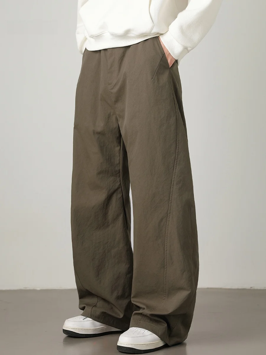 

American Sle Pleated Splicing Knife Work Pants Men's Autumn Cleanfit Retro Loose Straight Leg Casual Long Trousers