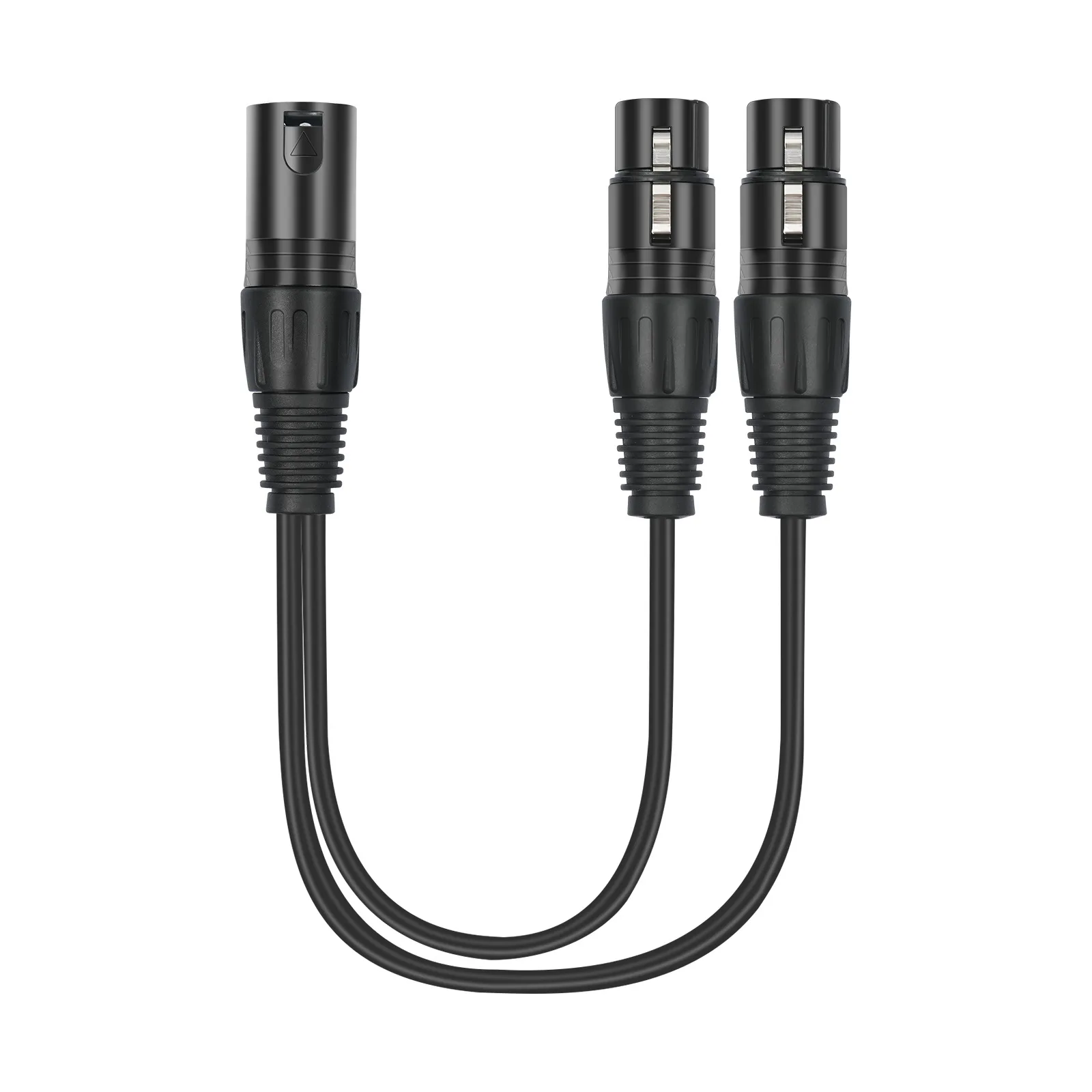 

1PC Zinc alloy head electroplated black 0.3m one male to two female XLR audio adapter cable XLR Y-type split cable