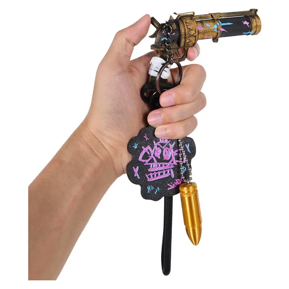 Arcane Jinx Cosplay Keychain LoL Roleplay Adult Women Men Keyring Pendant Halloween Carnival Disguise Costume Accessories Gifts