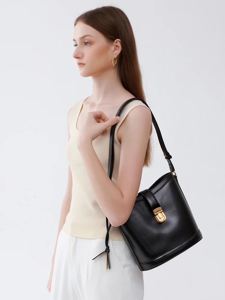 

Sweeox Bla 2024 New Buet Bag Women's Faion High-End Sensation Commuter Cowhide Single oulder Crossbody Bag Trendy