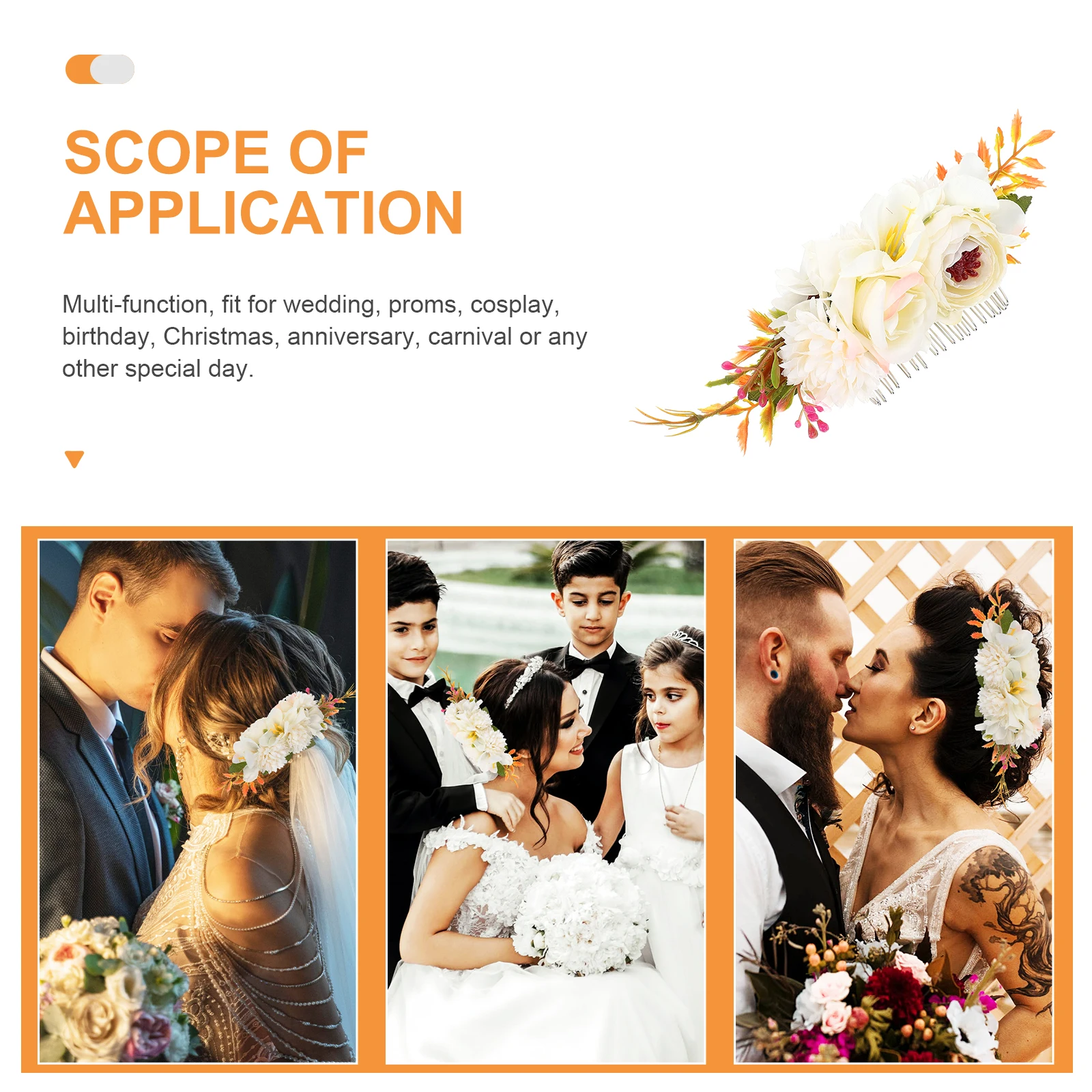 

Elegant Flower Design Comb Bridal Headdress Floral Hair Headpiece Decorative Bride Wedding Party Accessory Vintage Style Rose