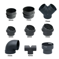42/60/75mm Car Heater Duct Pipe Joiner Connector Heater Ducting Straight Joint Hose Tube Connector For Eberspacher or Webasto