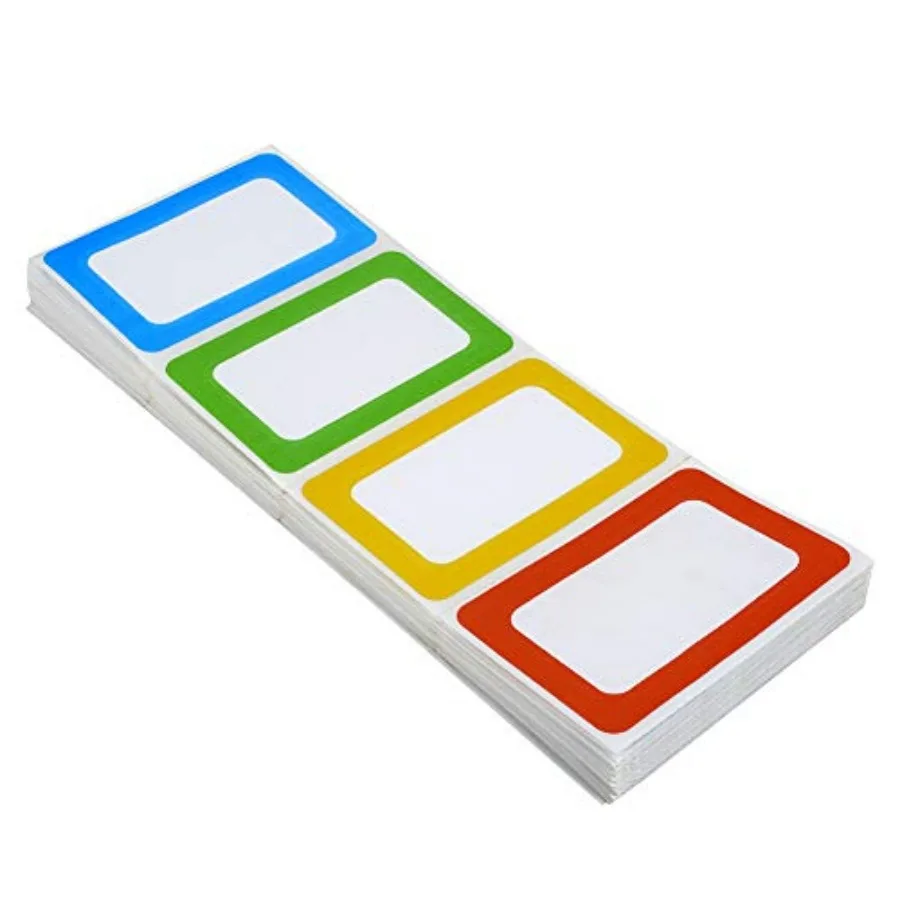 

Plain Name Tag Stickers Border Name Tag Labels - 200 Stickers 3.5 x 2.25 inch
