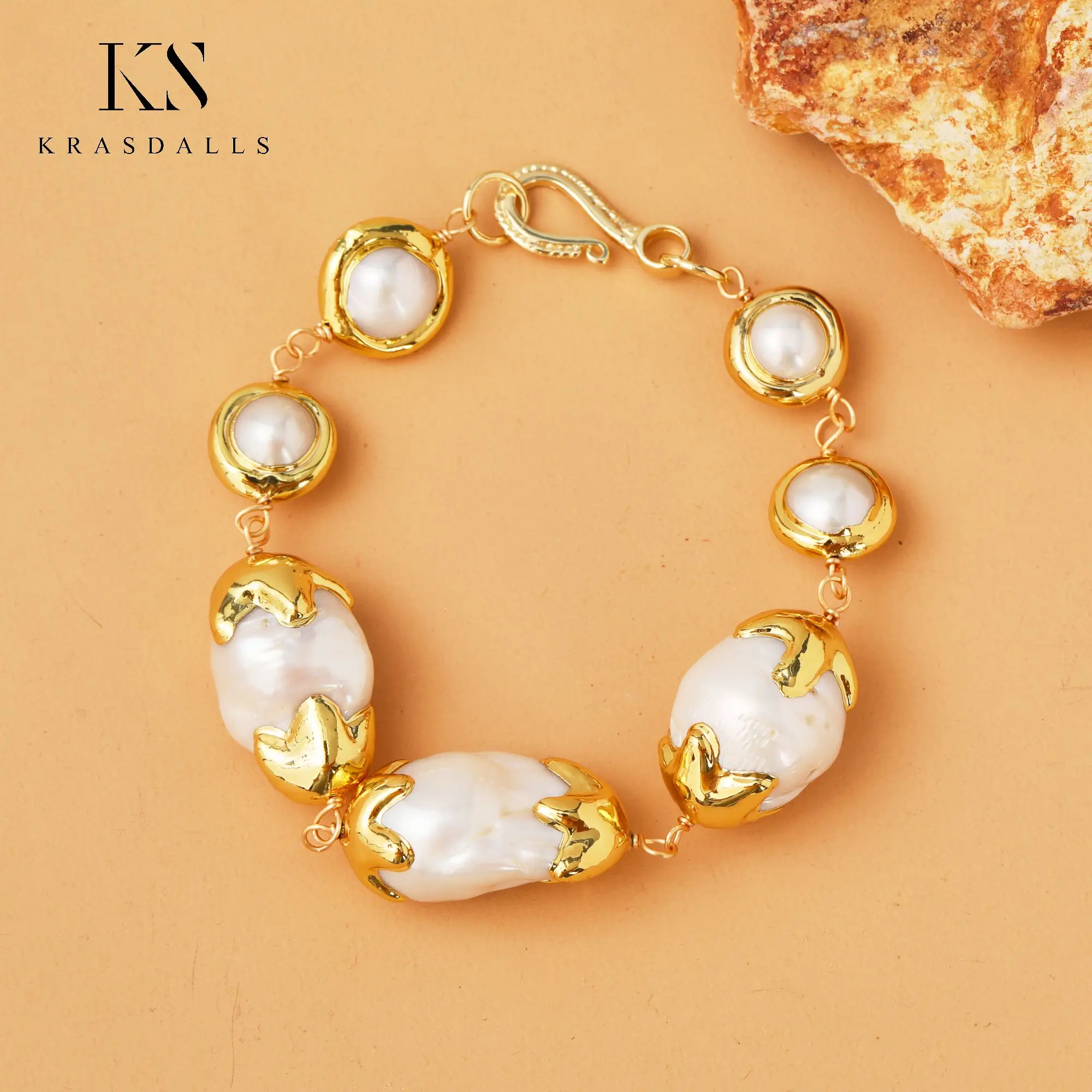 Luxury Pearl Bracelets Freshwater Cultured Pearl 24K Gold Filled Fashion Jewelry Handmade Anniversary Women Gift