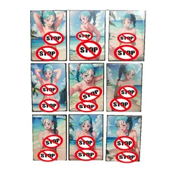 9Pcs/set Homemade Anime Cards Dragon Ball Bulma ACG Beach Swimwear Series Nude Sexy Cards Game Toys Gift Collection Cards DIY