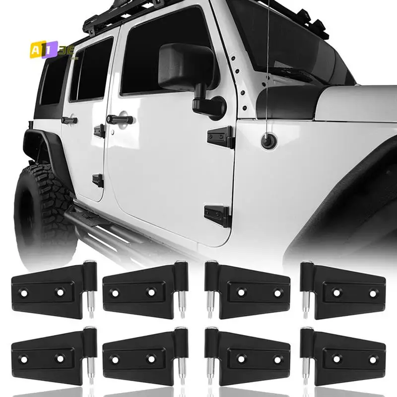 

A03E-Car Body Side 4 Door Hinges Mount Kit Stainless Steel Accessories For Jeep Wrangler JK 2007-2018