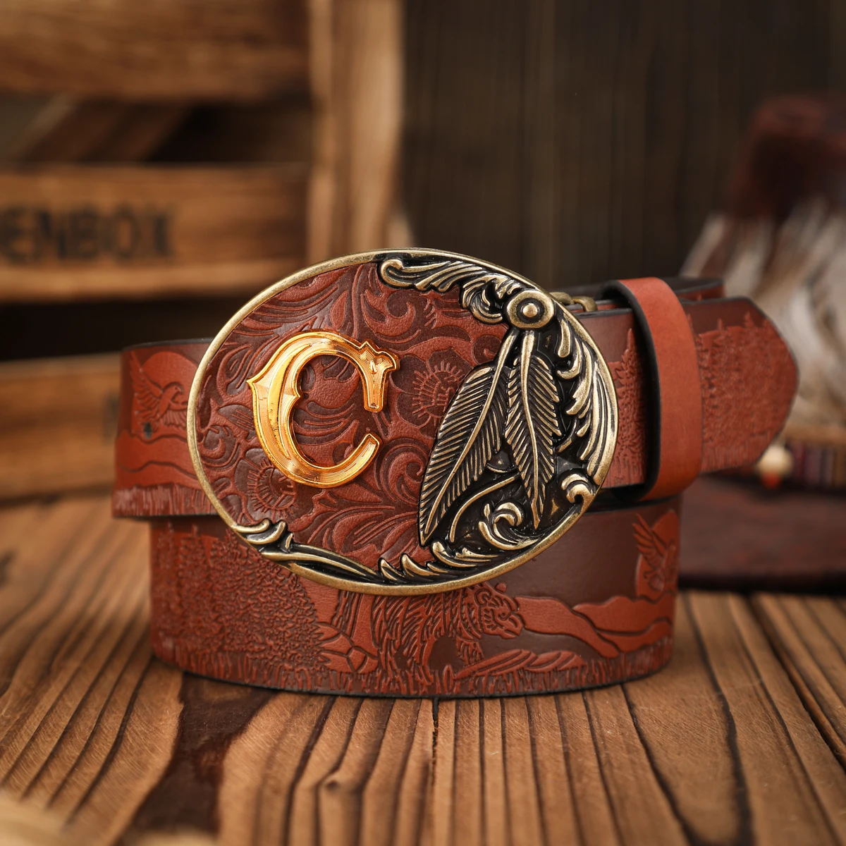 Ein lässiger, individueller und retroartiger Gürtel, ein Kleidungsaccessoire im Western-Stil, Metallschnalle, PU-Gürtel, geeignet für sowohl Männer als auch Frauen – Detail 10