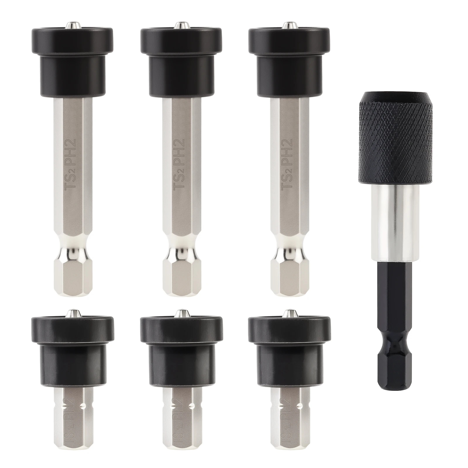 

6pcs Screwdriver Bits Set PH2 Alloy Steel Strong Magnetic Drywall Electric Screw driver Drill Bit Ratchet Extension Adapter Set