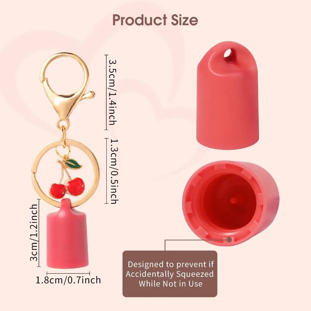 4PACK Silicone Lip Gloss Holder with Keyring Portable Lipgloss Case Colorful Flexible Chapstick Cover for Summer Fridays/LANGIGE view 5