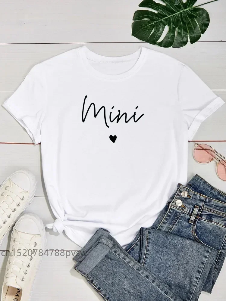 Mother kids Tshirt MAMA & MINI mommy and daughter matching clothes baby girl clothes Fashion cotton family T Shirt Short Sleeve