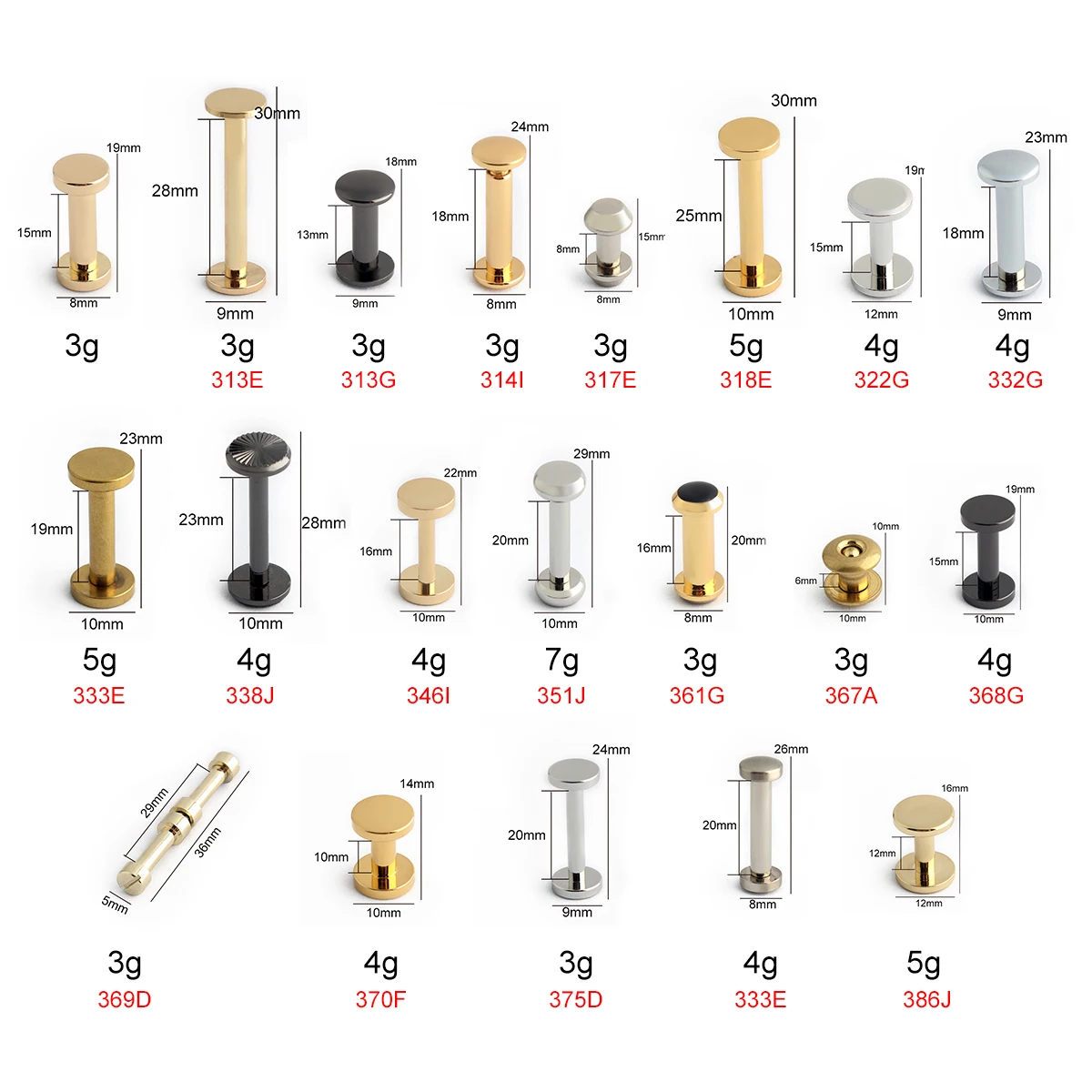 10/30/100PCS 100% Copper Metal Screws Nail Bag Belt Binding Rivets Buckle For Book Notebook Rivet Button Shoes DIY Accessories