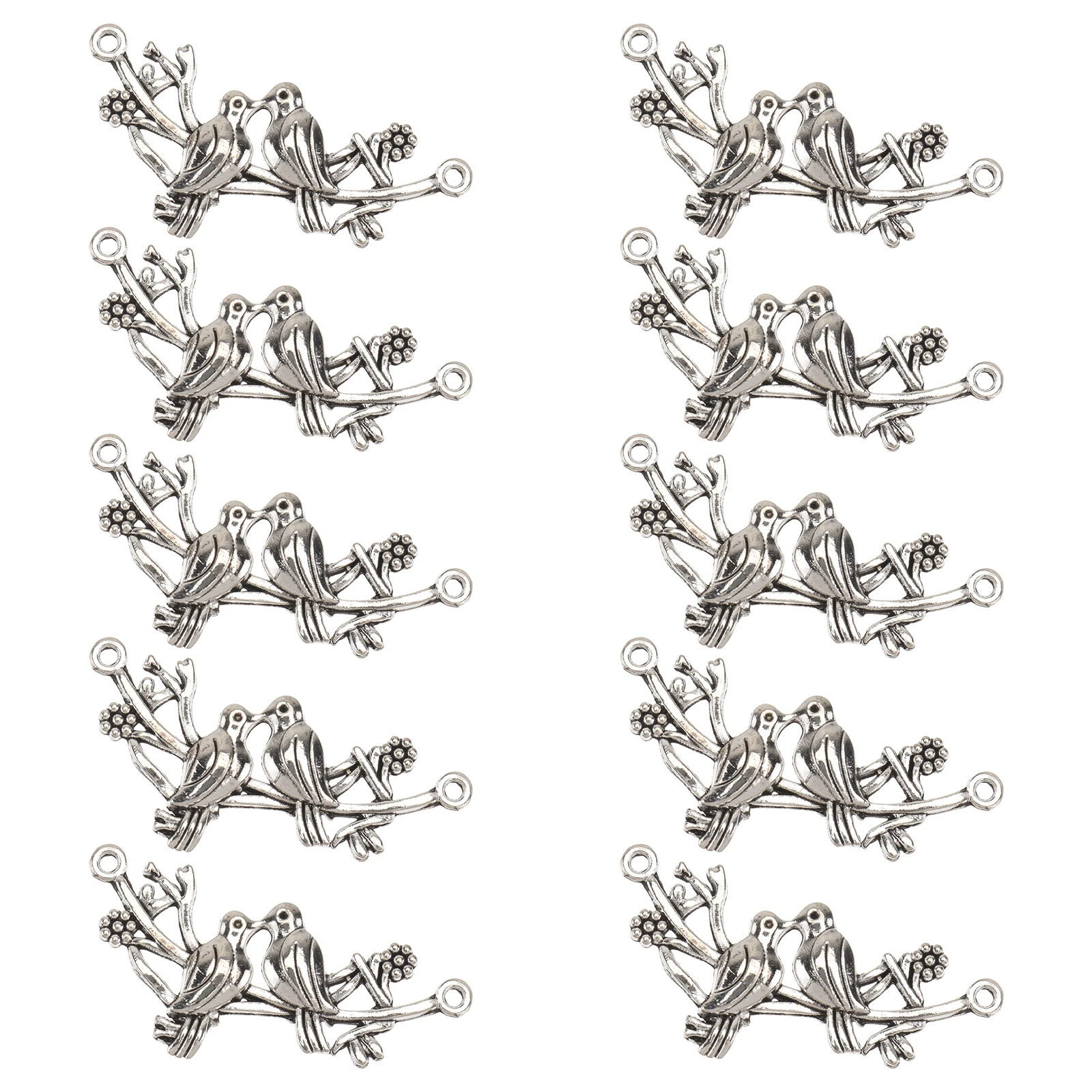 

10pcs Bird Pendant Charm Necklace Bracelet Bag Ornaments Vintage DIY Alloy Accessories Animal Branch Jewelry Making
