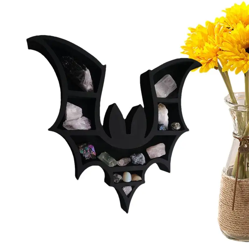 

Bat Shelves For Wall Wooden Floating Bat Wall Corner Shelves Gothic Jewelry Display Shelf Halloween Home Decoration accessories