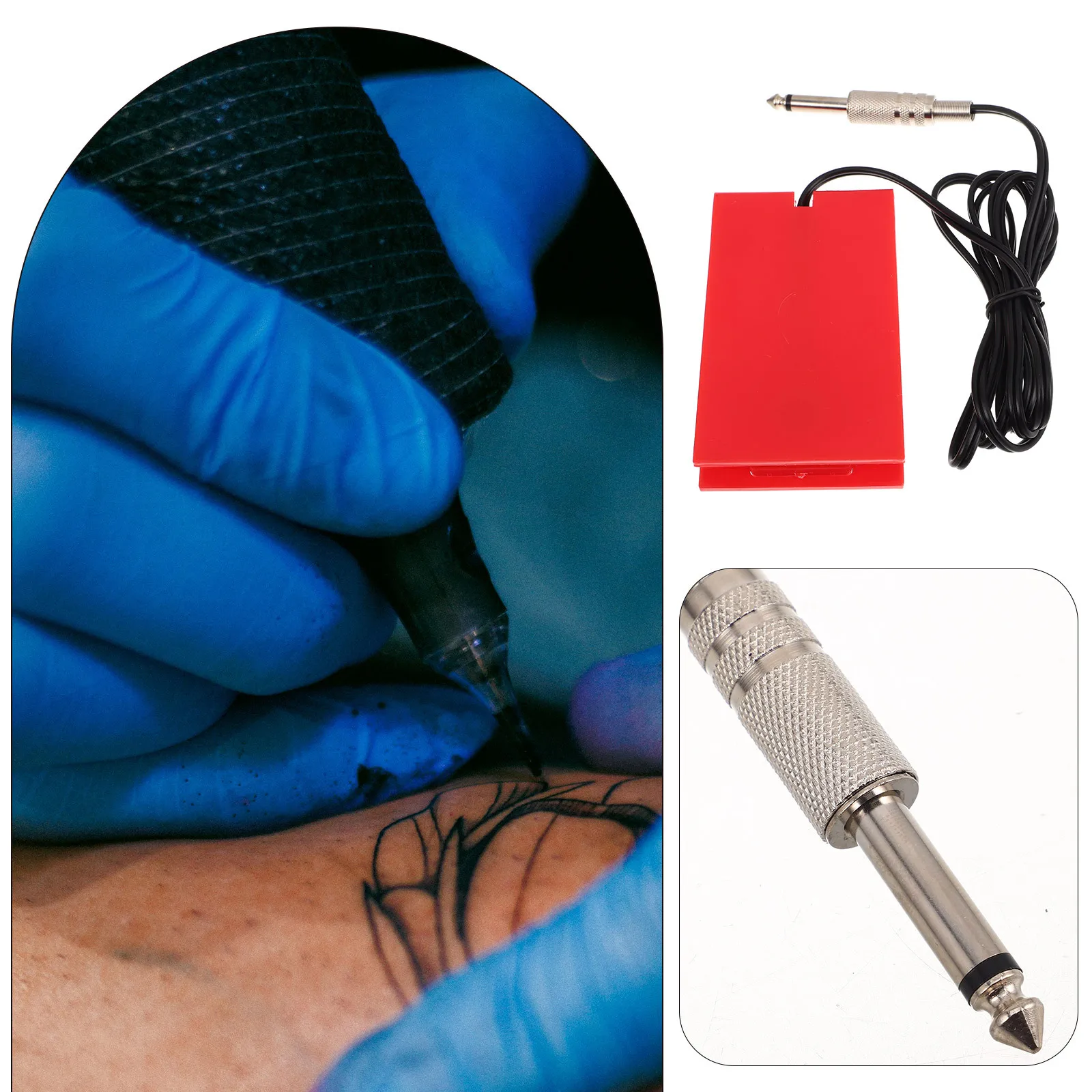 

2Pcs Tattoo Foot Pedal Non-Slip Touch Control Plug Included Foot Switch for Tattoo Equipment Power Control Pedal Switch