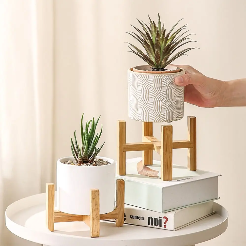 Floor-Standing Wood Flowerpot Holder Round Leg Home Decoration Flower Pot Base Desktop Ornament Succulents Organization