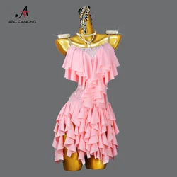 New Latin Dance Competition Costume Skating Dress Ball Girls Sexy Skirt Line Suit Dancewear Stage Clothes Samba Woman Customized