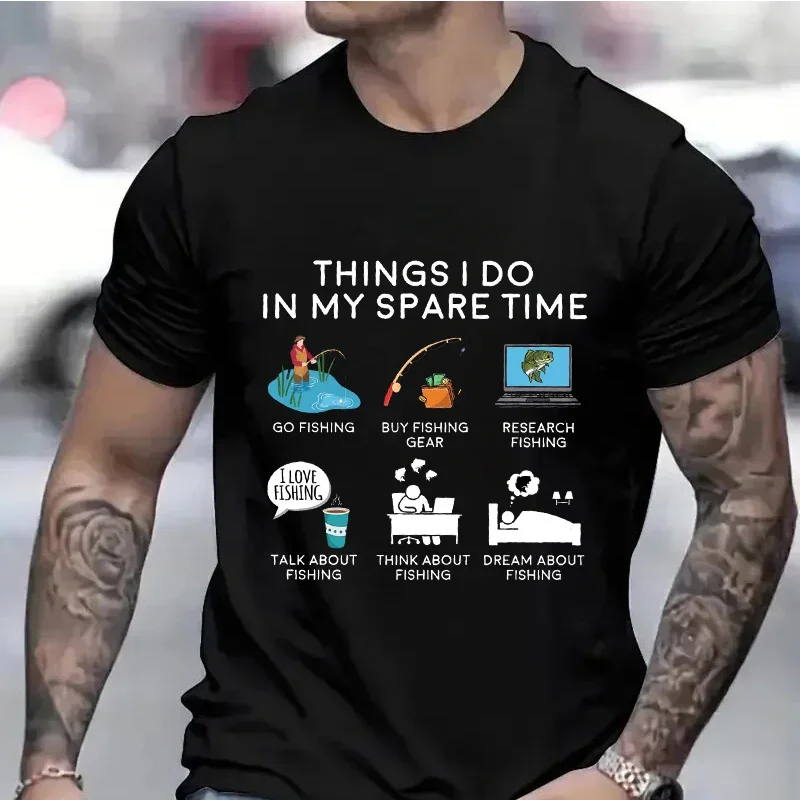 

Fishing Shirts for Men Dad Fishing T-shirts Tops Fishing Things I Do in My Spare Time Tshirts Fish Fisherman Dad Tee Clothing