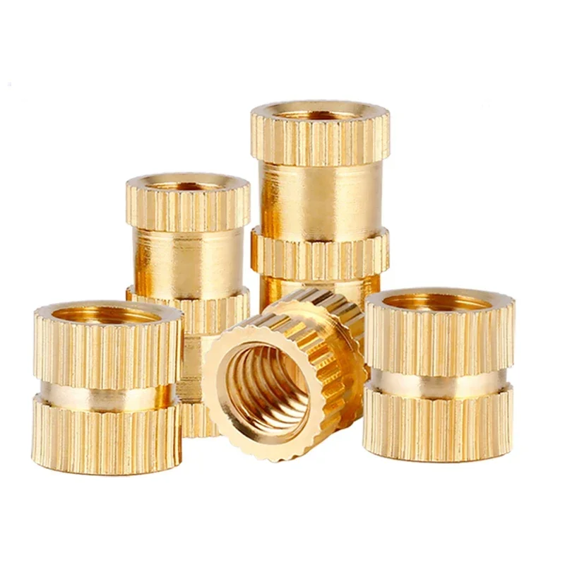 20pcs Solid Brass Insert Nuts for 3D Printing M2 M3 M4 M5 M6 M8 M10 Heat Set Knurled Threaded Inserts for Plastic Resin