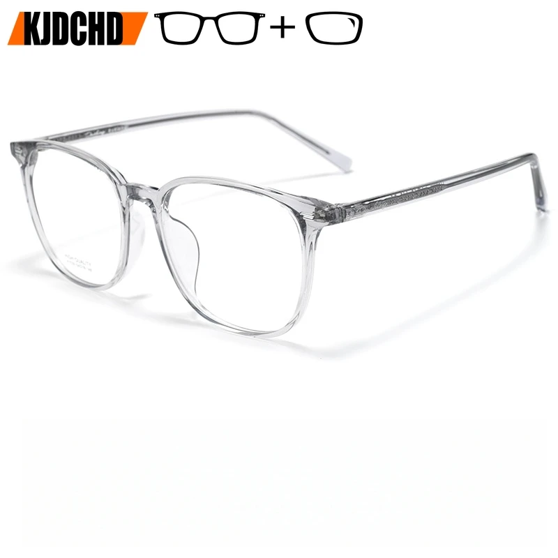 

KJDCHD Retro Oval Optical Prescription Glasses Men and Women Photochromic Anti-Blue Ray Myopia Hyperopia Progressive Eyewear