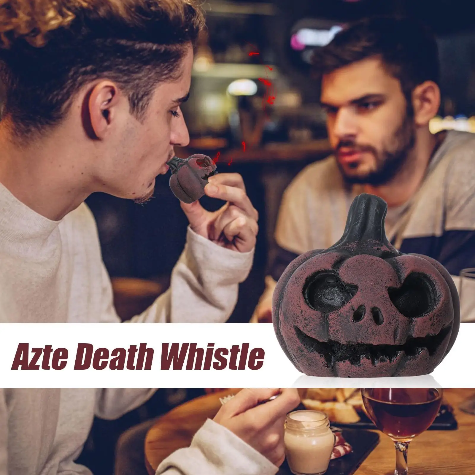 Aztec Death Whistle Real Screaming Human Sound Skull Whistle Loud Halloween Prank Noise Maker for Party Haunted House ﻿