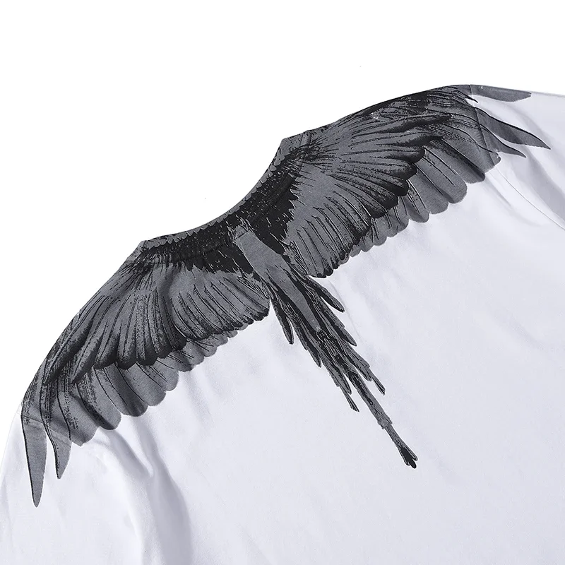 الترفيه الرجال النساء التجفيف السريع تي شيرت MARCELO BURLON MB العلامة التجارية أجنحة طباعة تي شيرت الرياضة عادية Y2K الشارع قصيرة الأكمام