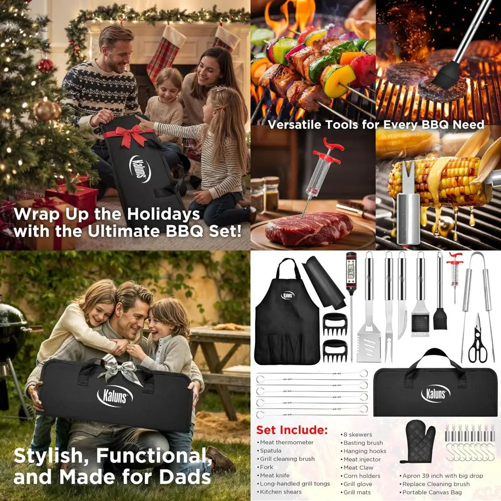 

Premium 40-Piece Stainless Steel BBQ Set: Ultimate Outdoor Grilling Kit for Men & Dads