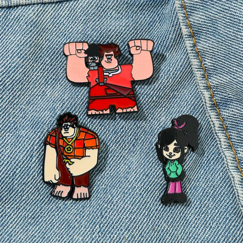 Broche creativo de Anime Wreck-It Ralph, divertido Vanellope Von Schweetz, Pin esmaltado, mochila, ropa, insignia de Metal, accesorios