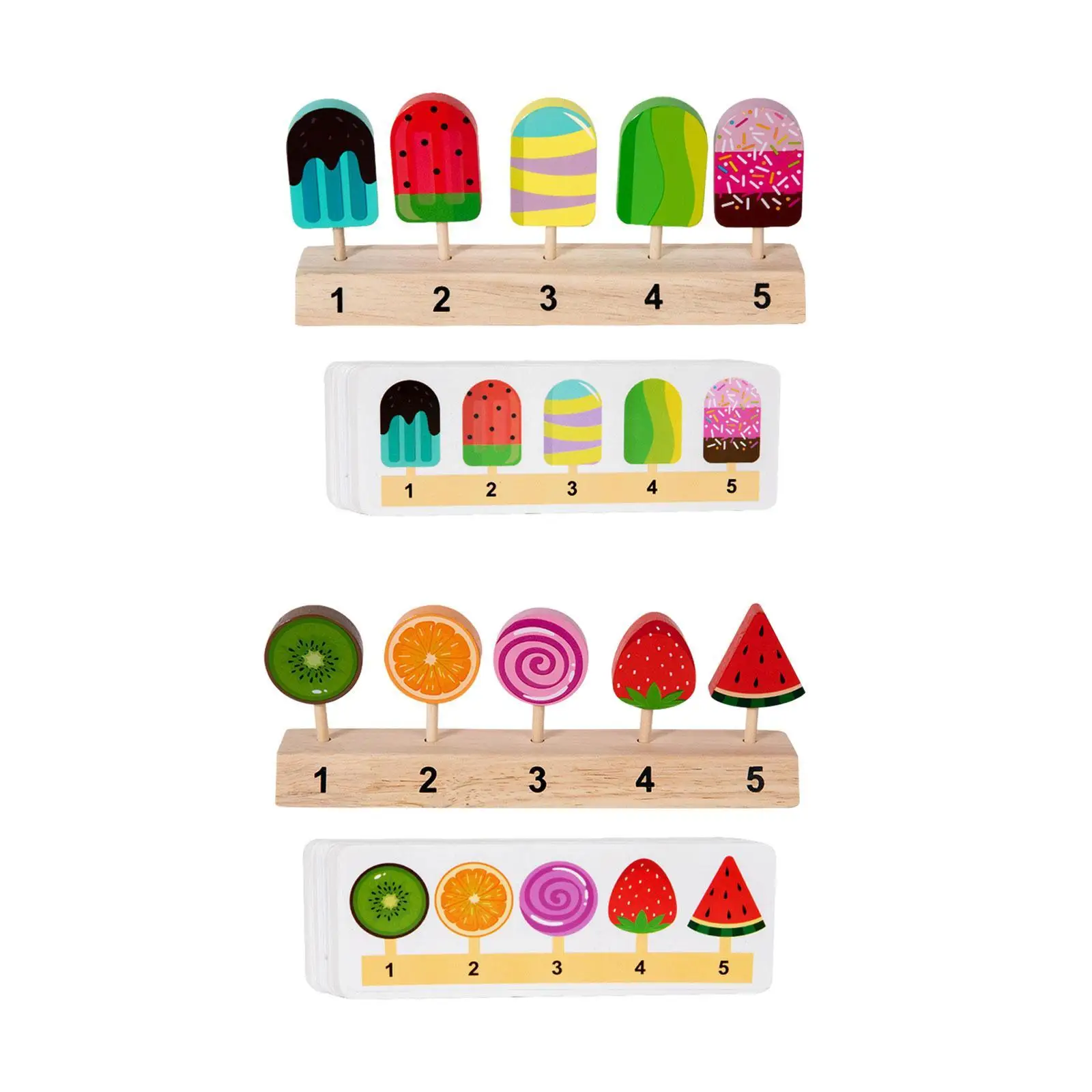 Wooden Ice Cream Playset for Children with Kitchen Accessories and Simulation Toys