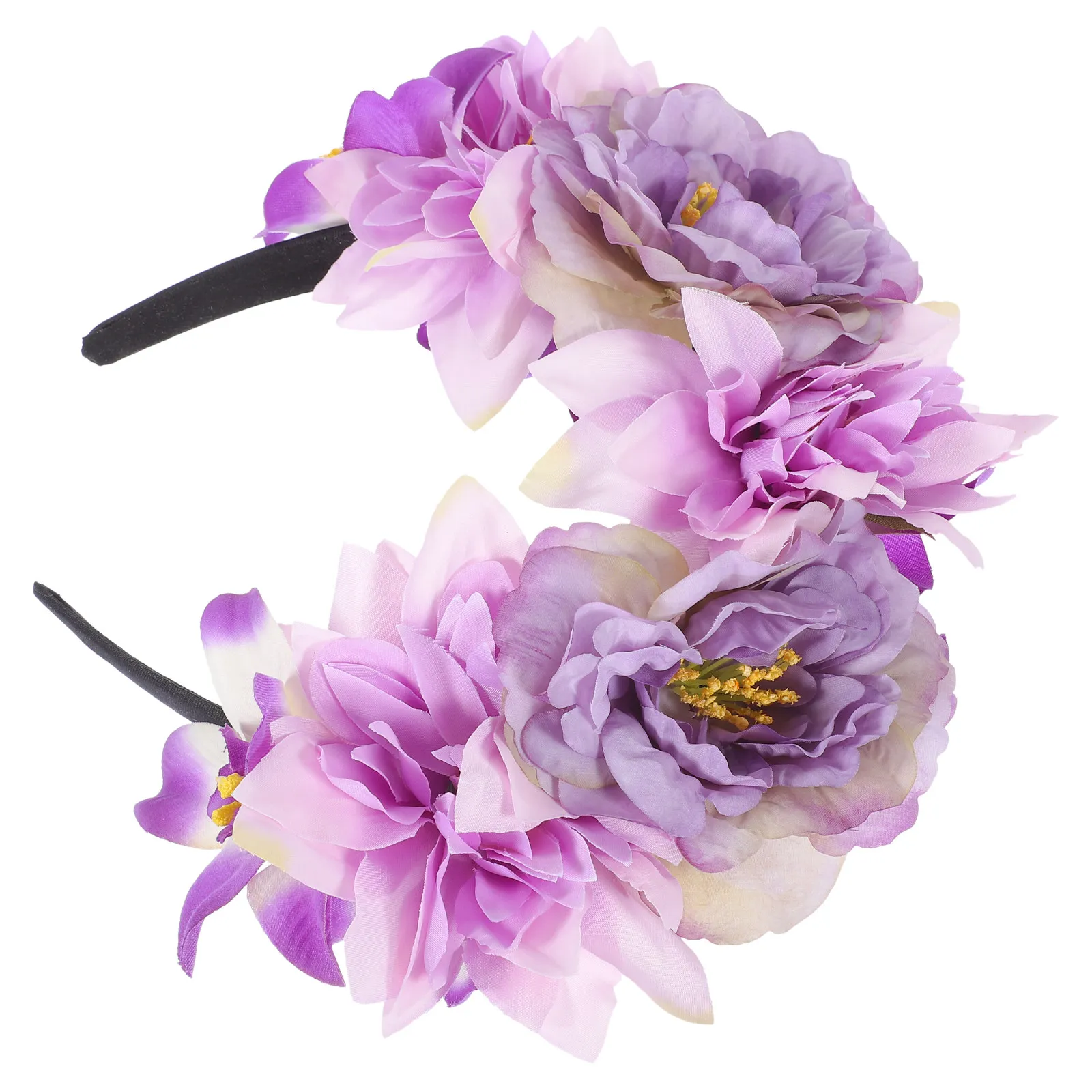 

Women Flower Headband Simulated Peony Floral Vintage Romantic Retro Style Large Statement Headpiece Travel Photography Dress Up