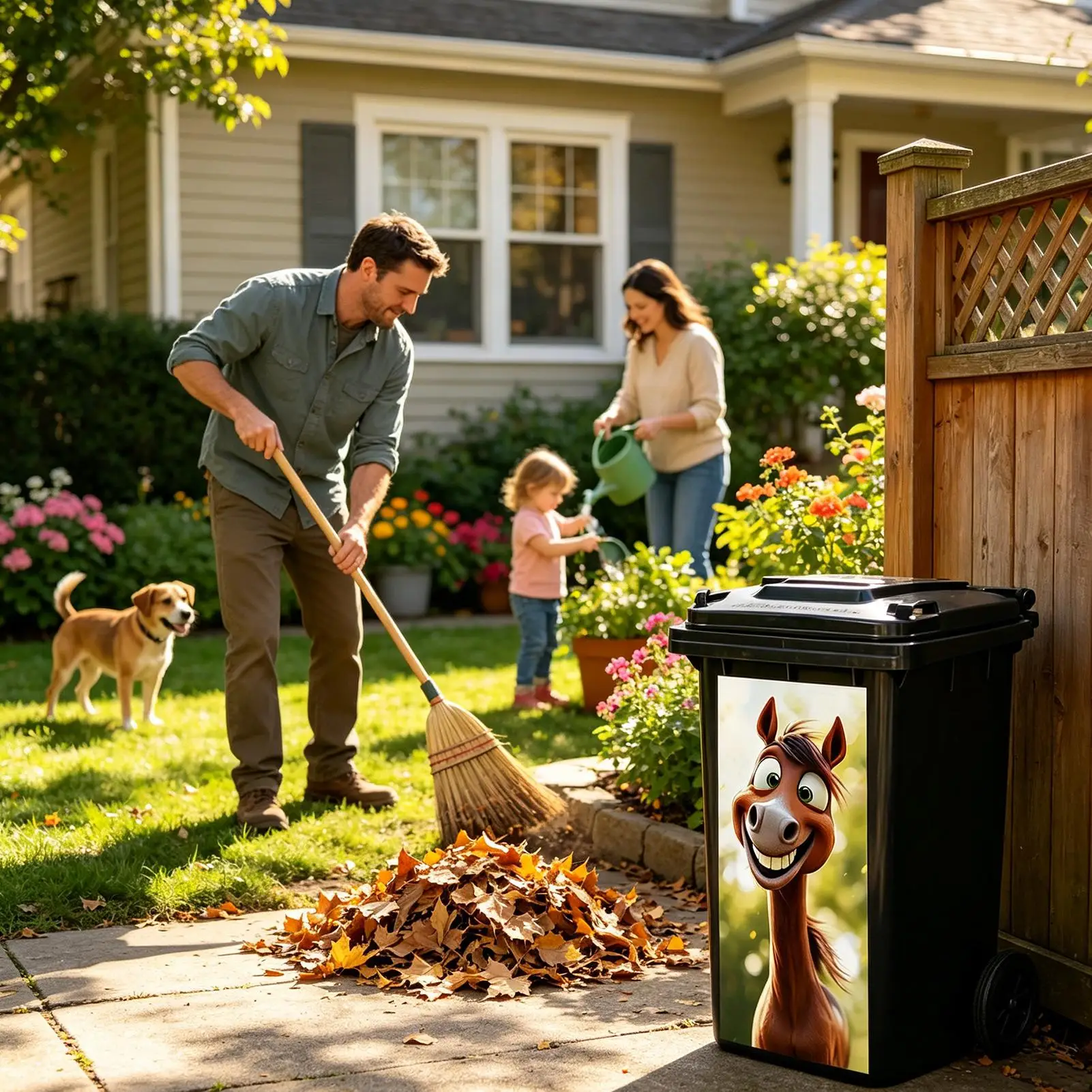 DonkeyThemed Trash Can Decal Fun Farm Animal Peeking Sticker for Outdoor Use, Driveways, Recycling Bins, and Wall Decor